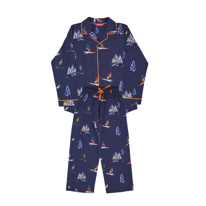 Піжама для хлопчика Cyberjammies Alpes 3086_NAY (8-9 лет/134 см, Синій з лижним принтом)