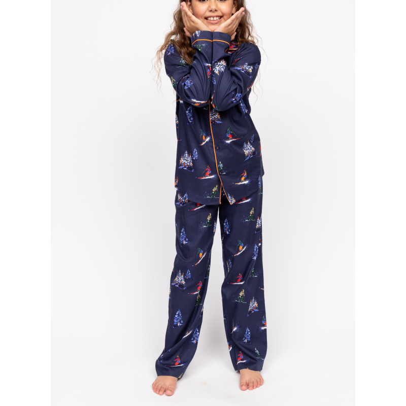 Піжама для хлопчика Cyberjammies Alpes 3086_NAY (8-9 лет/134 см, Синій з лижним принтом)