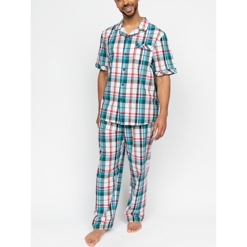 Пижама мужская Cyberjammies Theo 3100-3101 (XL, Зеленый в клетку)