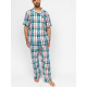 Пижама мужская Cyberjammies Theo 3100-3101 (XL, Зеленый в клетку)
