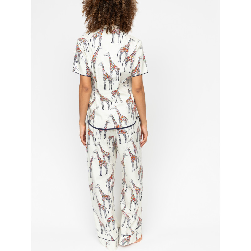 Піжама жіноча Cyberjammies Georgina 0683-0684 (14/L, Білий з принтом жирафа)