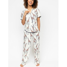 Піжама жіноча Cyberjammies Georgina 0683-0684 (8/XS, Білий з принтом жирафа)