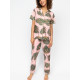 Піжама жіноча Cyberjammies Lea 0693-0694 (18/2XL, Рожевий з принтом листя)
