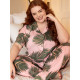 Піжама жіноча Cyberjammies Lea 0693-0694 (28/7XL, Рожевий з принтом листя)