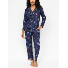 Піжама жіноча Cyberjammies Alpes 0619-0620 (8/XS, Синій з лижним принтом)