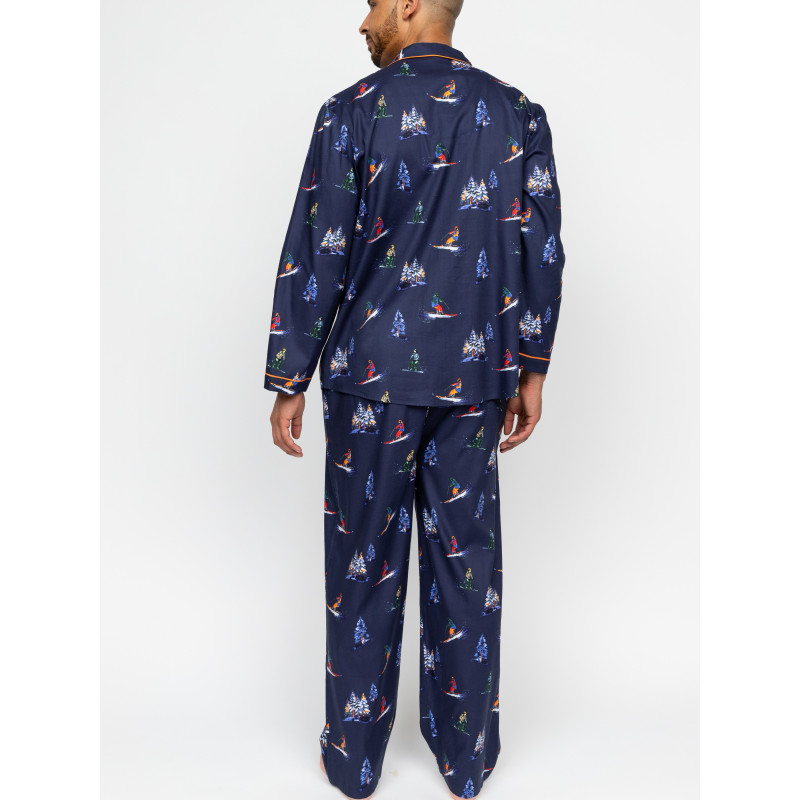 Пижама мужская Cyberjammies Alpes 3095-3096 (XL, Синий с лыжным принтом)