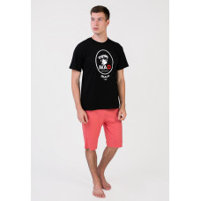 Піжама чоловіча Homewear MAD 19525 ідея для стильного подарунка L Black/Coral (3700465520226)