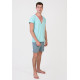 Піжама чоловіча Homewear MAD 19533 бавовняна для дому та сну XXL Turquoise/bianco (3700465519563)