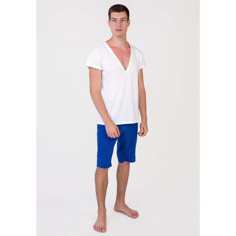 Піжама чоловіча Homewear MAD 19555 домашня комфортна натуральна XL Blanc/marine (3700465519142)