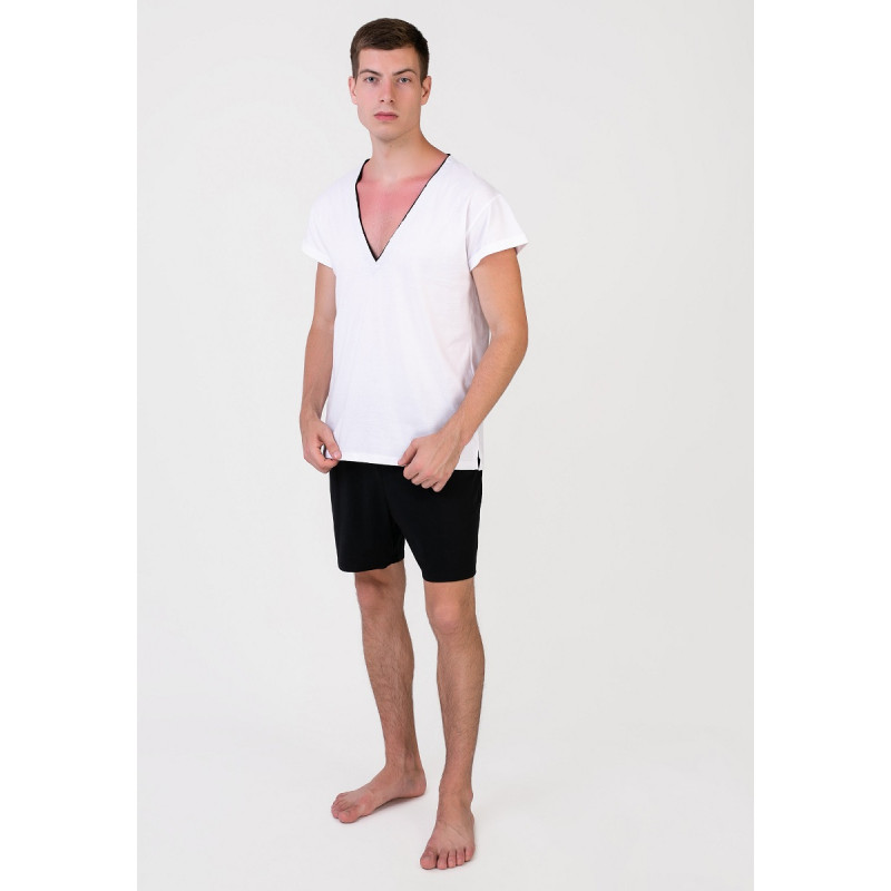 Піжама чоловіча Homewear MAD 19555 домашня комфортна натуральна XXL Blanc/noir (3700465519945)