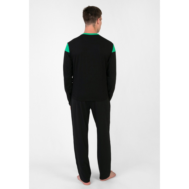 Піжама чоловіча Homewear MAD 36376 трикотажна натуральна домашній комфорт M Noir/vert (3700465536367)