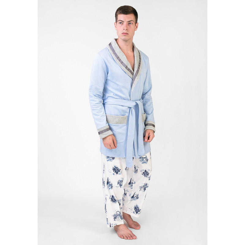 Чоловічий жакет Homewear Mad 45096G  м'який теплий стильний подарунок XL Bleu (3700467765701)