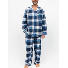 Піжама чоловіча (кофта+штани) Cyberjammies Frosty 3141-3142 тепла фланель 100% бавовна зимова колекція подарункова L Синій у клітку (5051877618473)