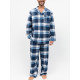 Піжама чоловіча (кофта+штани) Cyberjammies Frosty 3141-3142 тепла фланель 100% бавовна зимова колекція подарункова L Синій у клітку (5051877618473)