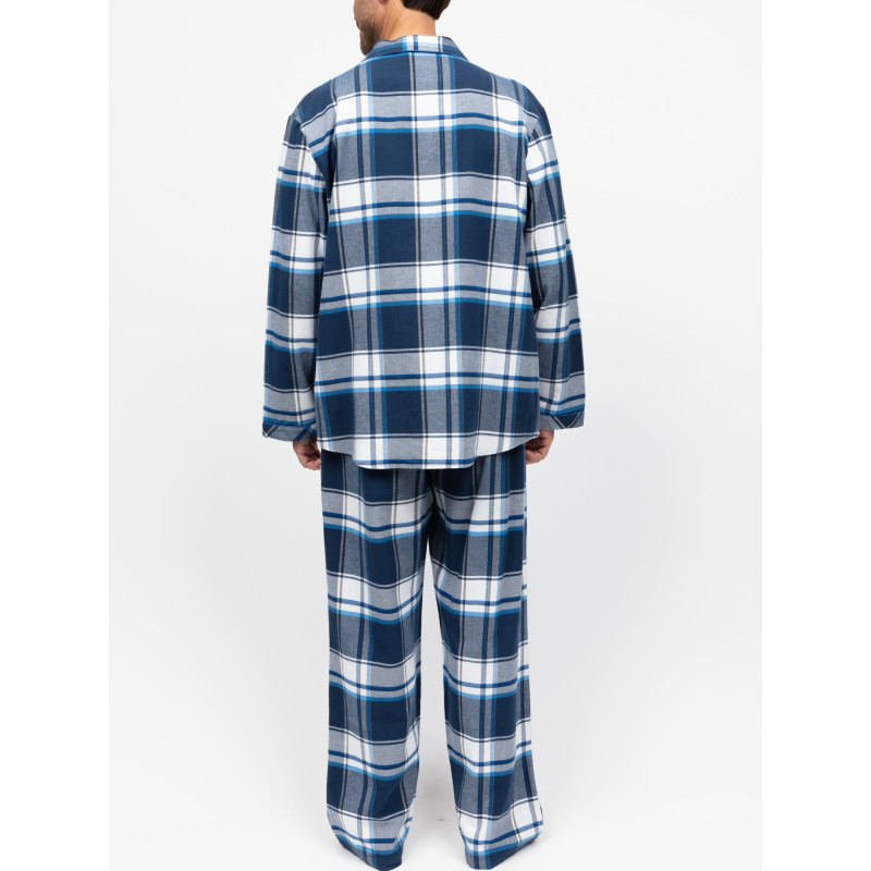 Піжама чоловіча (кофта+штани) Cyberjammies Frosty 3141-3142 тепла фланель 100% бавовна зимова колекція подарункова L Синій у клітку (5051877618473)