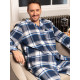 Піжама чоловіча (кофта+штани) Cyberjammies Frosty 3141-3142 тепла фланель 100% бавовна зимова колекція подарункова L Синій у клітку (5051877618473)