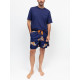 Піжама (футболка + шорти) чоловіча Cyberjammies Indigo 3197-3196 XL Синій с принтом тигра (5051877655577)