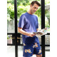 Піжама (футболка + шорти) чоловіча Cyberjammies Indigo 3197-3196 XL Синій с принтом тигра (5051877655577)