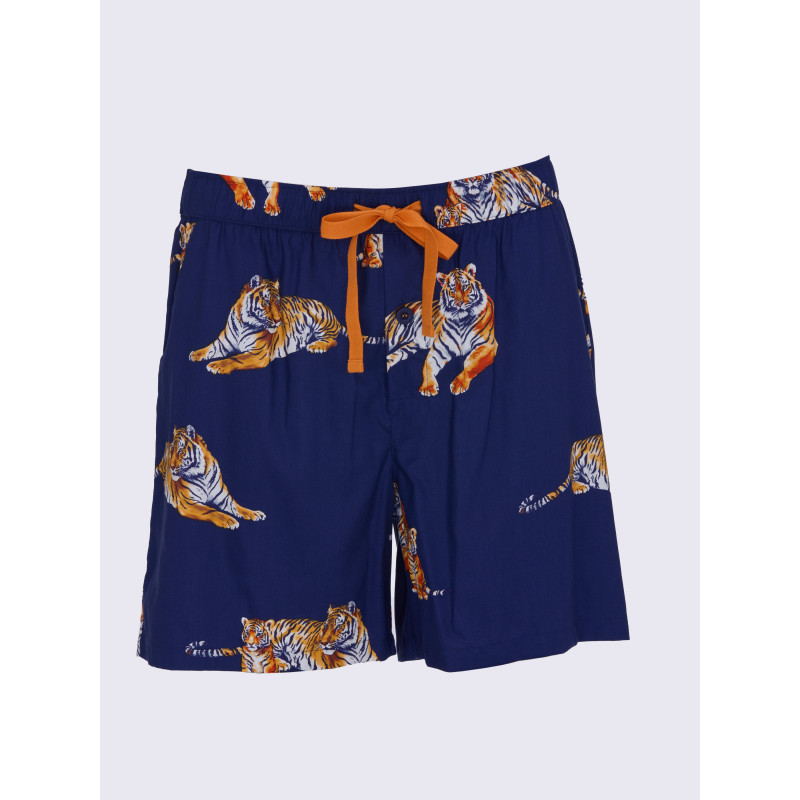 Піжама (футболка + шорти) чоловіча Cyberjammies Indigo 3197-3196 XL Синій с принтом тигра (5051877655577)