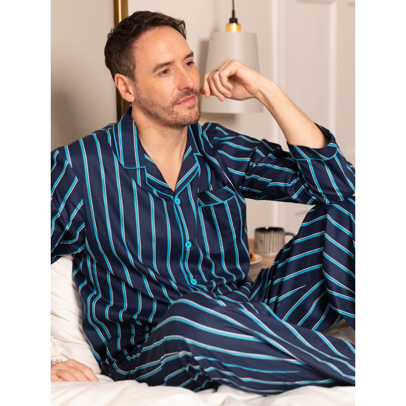 Піжама чоловіча Cyberjammies Marina 3126-3127 XL Синій у смужку (5051877617926)