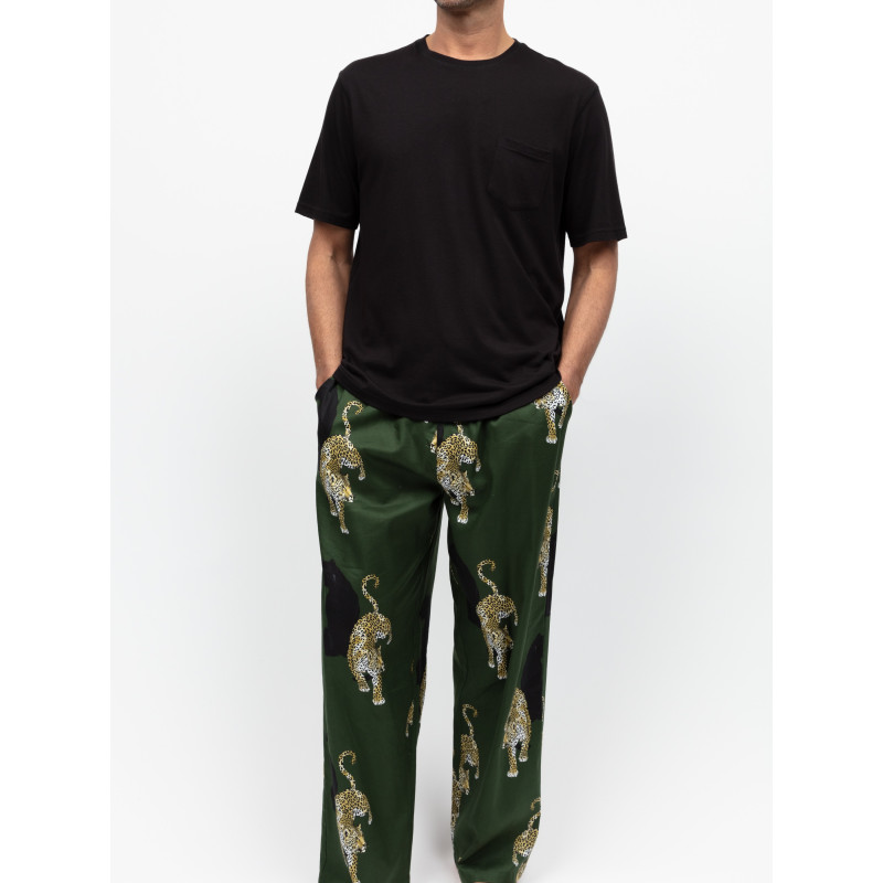 Піжама чоловіча Cyberjammies Olive 3124-3122 L Оливково-чорний з леопардовим принтом (5051877617834)