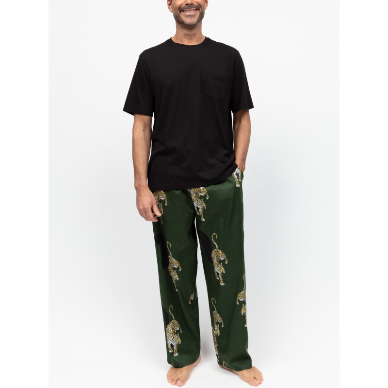 Піжама чоловіча Cyberjammies Olive 3124-3122 L Оливково-чорний з леопардовим принтом (5051877617834)