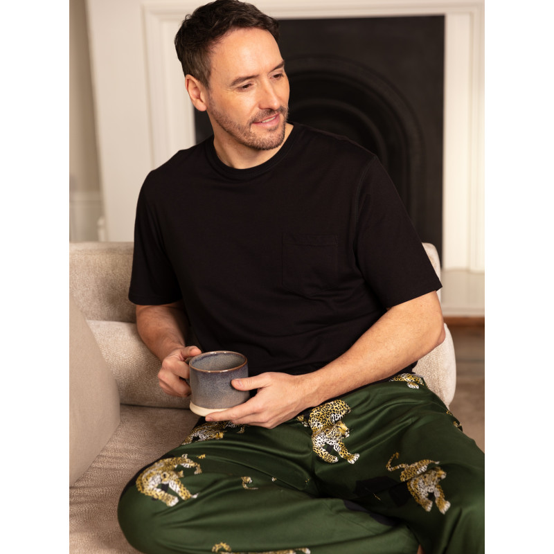 Піжама чоловіча Cyberjammies Olive 3124-3122 L Оливково-чорний з леопардовим принтом (5051877617834)