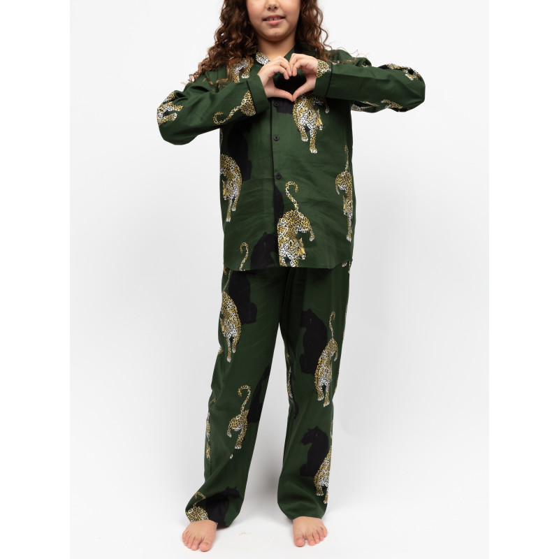 Піжама дитяча унісекс Cyberjammies Olive 3161OLE 10-11 лет/146 см Оливковий з леопардовим принтом (5051877619678)