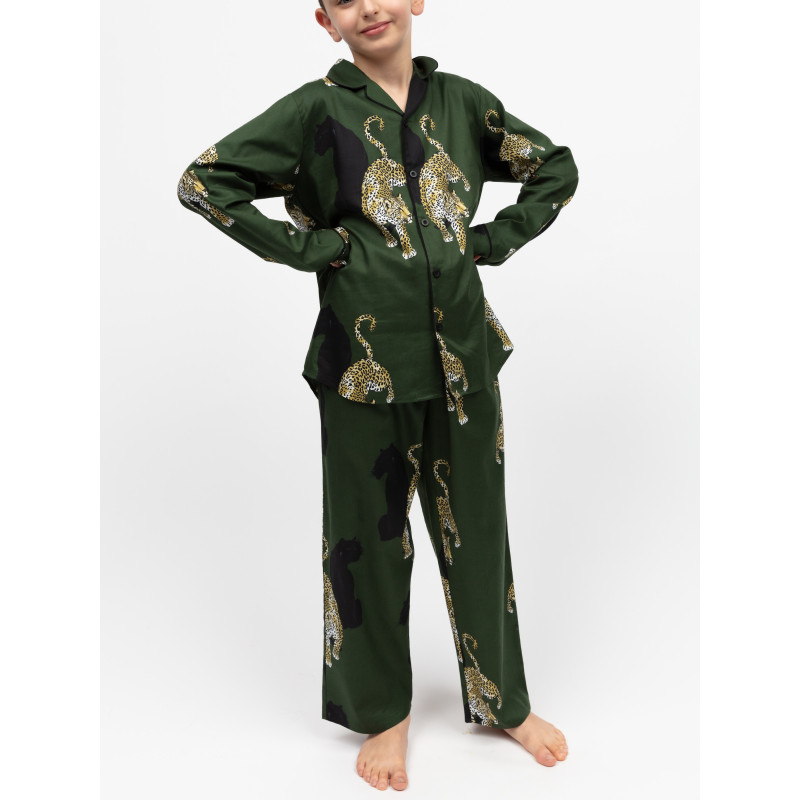 Піжама дитяча унісекс Cyberjammies Olive 3161OLE 10-11 лет/146 см Оливковий з леопардовим принтом (5051877619678)