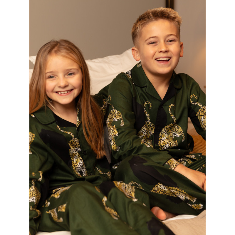 Піжама дитяча унісекс Cyberjammies Olive 3161OLE 4-5 лет/110 см Оливковий з леопардовим принтом (5051877619647)