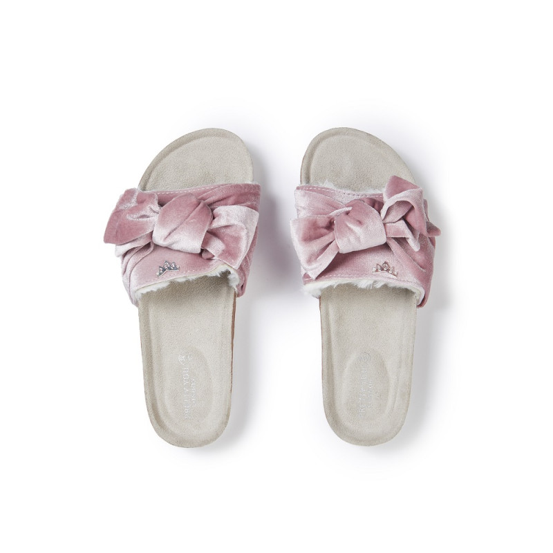 Шльопанці Pretty You London Velvet Bow 37 Pink  (5060526412157)