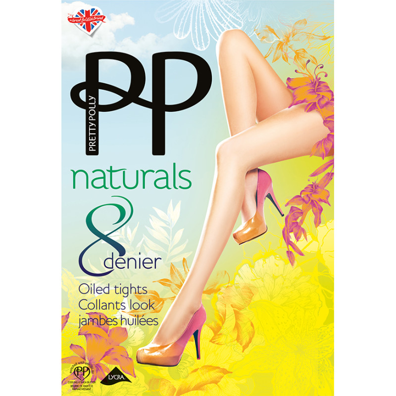 Колготки Pretty Polly Naturals 8Den Oiled PPAPA7 S/M Barely there (5053014225384)
