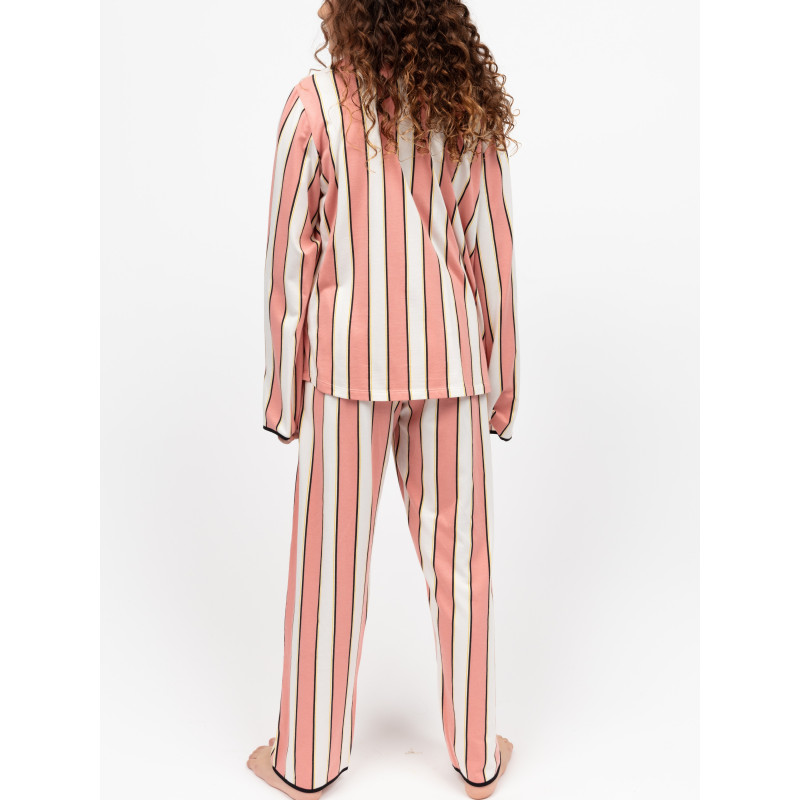 Піжама для дівчинки Cyberjammies Bonnie 7206STR 6-7 лет/122см Рожево-білий зі смугастим принтом (5051877619050)