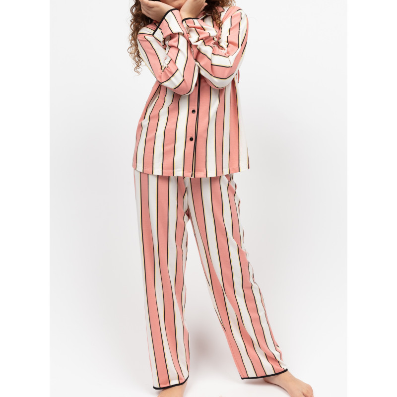 Піжама для дівчинки Cyberjammies Bonnie 7206STR 6-7 лет/122см Рожево-білий зі смугастим принтом (5051877619050)