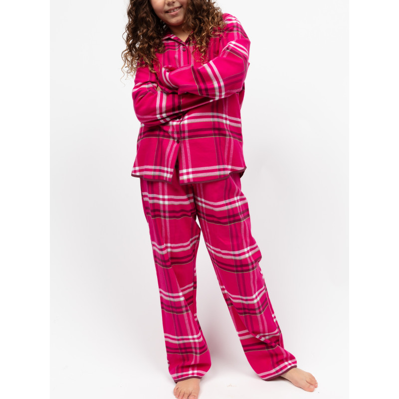 Піжама для дівчинки Cyberjammies Isabella 7224ISA фланелева  преміум якість фемелі лук новорічна подарунок 12-13 лет /158 см Рожевий у клітку (5051877619500)