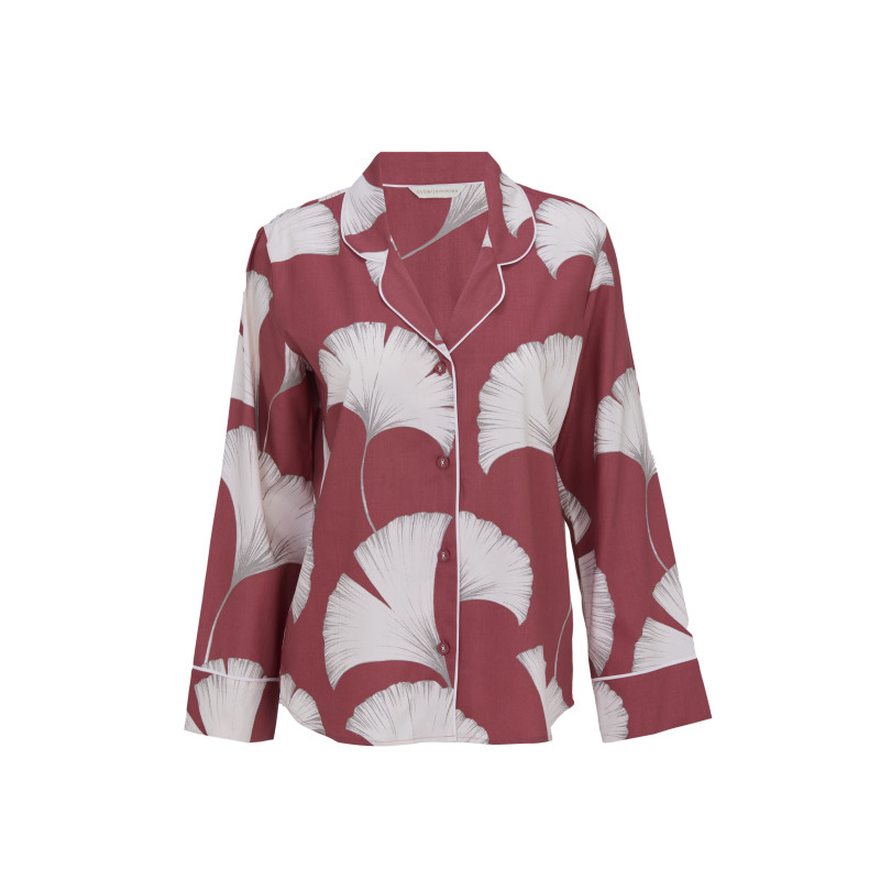 Піжама (сорочка + штани) жіноча Cyberjammies Josie 5295-5296 26/6XL Коричневий з принтом листя (5051877639041)