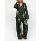 Преміальна жіноча піжама Cyberjammies Olive 5000-5001 подарункова сатинова комфортна фемелі лук S Оливковий з леопардовим принтом (5051877599277)