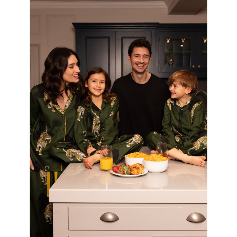 Преміальна жіноча піжама Cyberjammies Olive 5000-5001 подарункова сатинова комфортна фемелі лук S Оливковий з леопардовим принтом (5051877599277)
