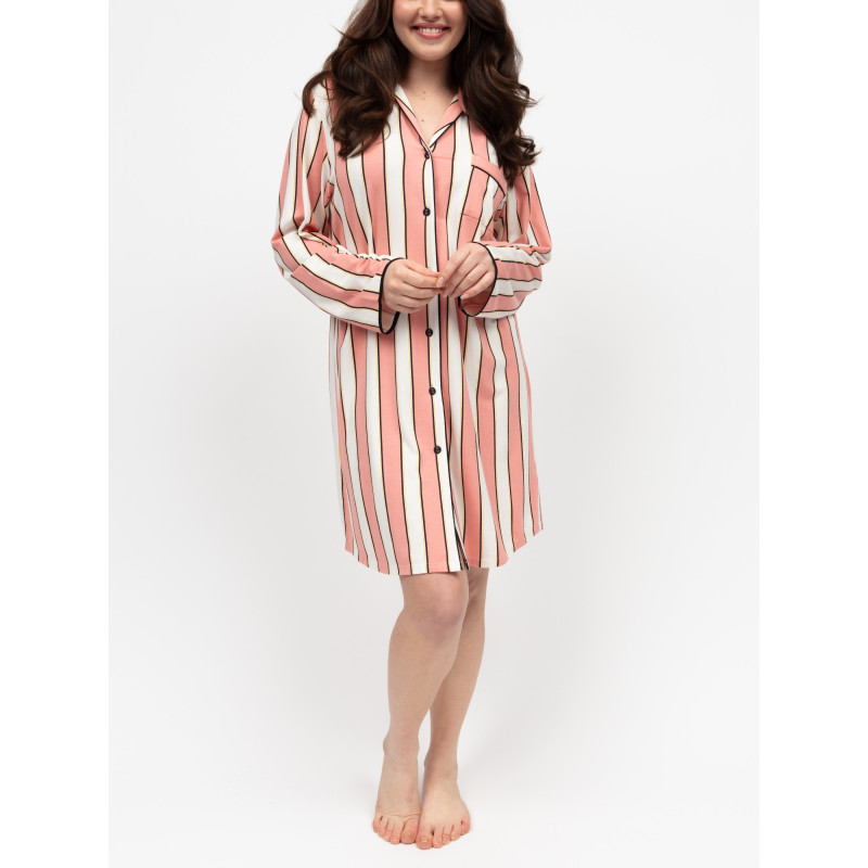 Сорочка нічна Cyberjammies Bonnie 5050 5XL Рожево-білий зі смугастим принтом (5051877605367)