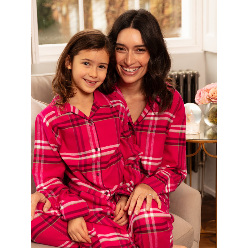 Жіноча піжама Cyberjammies Isabella 5120-5121 тепла байкова фемелі лук новорічна колекція 3XL Рожевий у клітку (5051877613805)