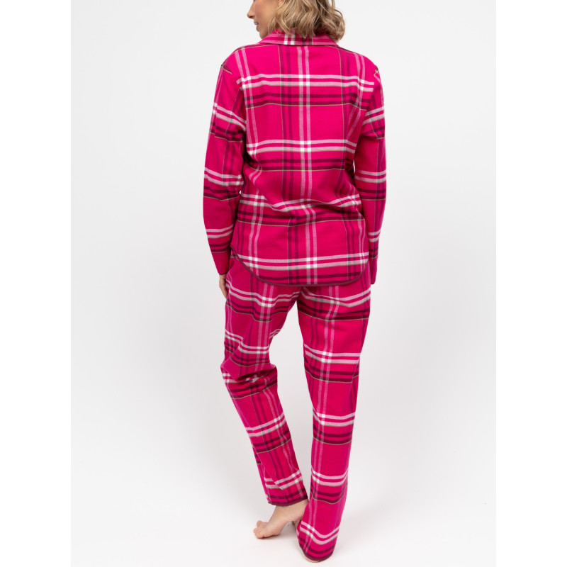 Жіноча піжама Cyberjammies Isabella 5120-5121 тепла байкова фемелі лук новорічна колекція S Рожевий у клітку (5051877613751)
