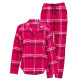 Жіноча піжама Cyberjammies Isabella 5120-5121 тепла байкова фемелі лук новорічна колекція S Рожевий у клітку (5051877613751)