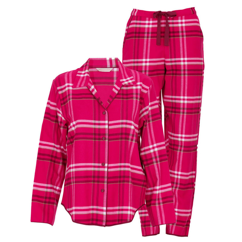 Жіноча піжама Cyberjammies Isabella 5120-5121 тепла байкова фемелі лук новорічна колекція XL Рожевий у клітку (5051877613782)