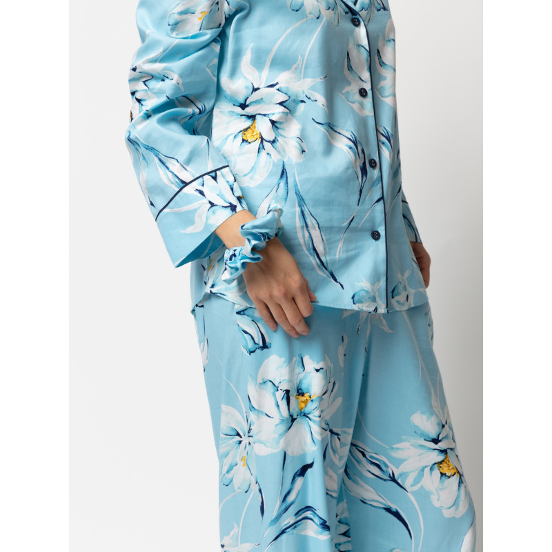 Піжама жіноча Cyberjammies Madelyn 5062-5063 M Блакитний з квітковим принтом (5051877606760)