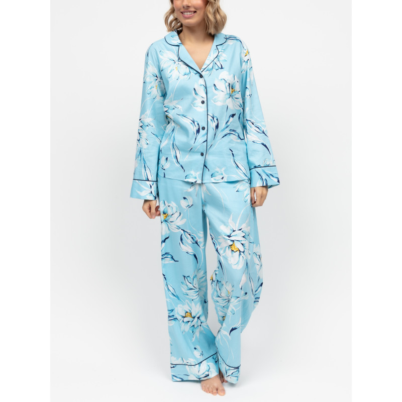 Піжама жіноча Cyberjammies Madelyn 5062-5063 S Блакитний з квітковим принтом (5051877606753)
