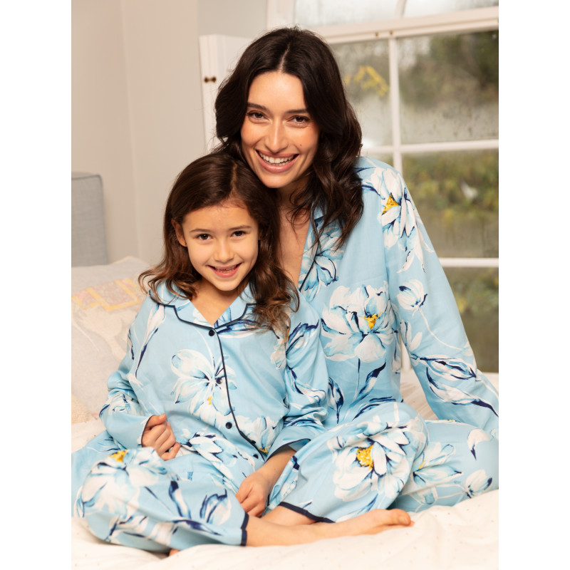 Піжама жіноча Cyberjammies Madelyn 5062-5063 S Блакитний з квітковим принтом (5051877606753)