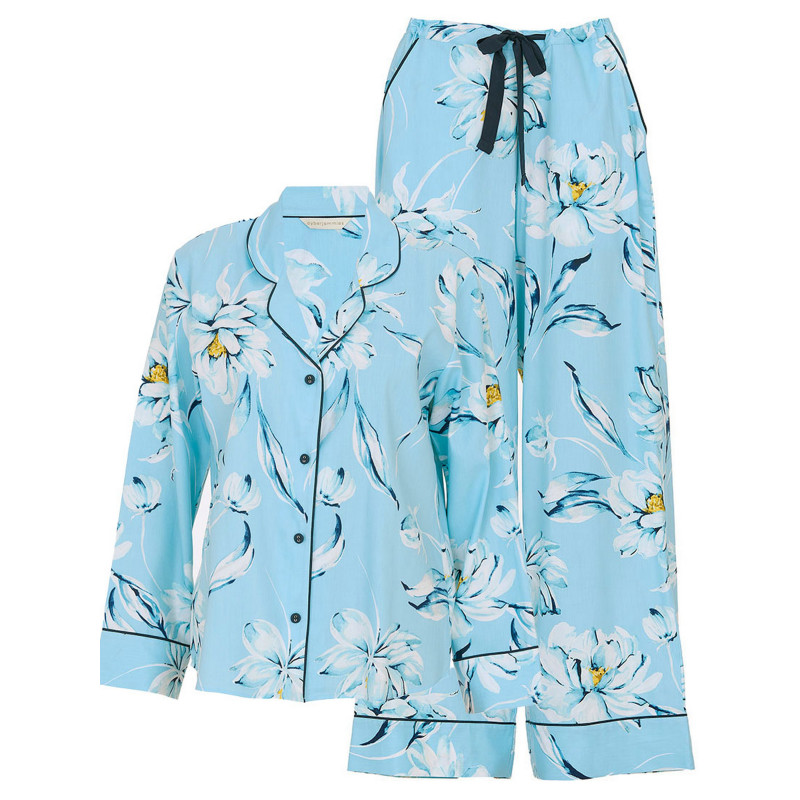 Піжама жіноча Cyberjammies Madelyn 5062-5063 XL Блакитний з квітковим принтом (5051877606784)