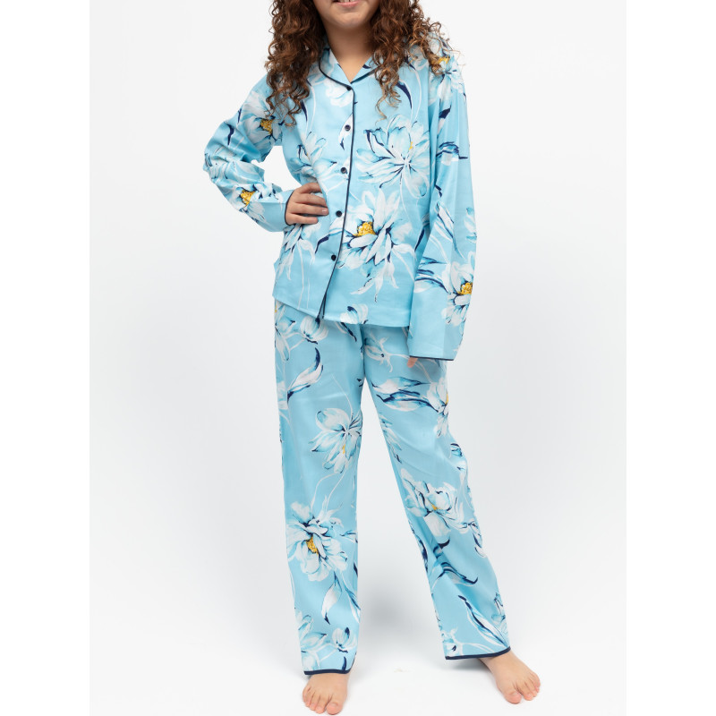 Піжама для дівчинки Cyberjammies Madelyn 7208FLO 8-9 лет/134 см Блакитний з квітковим принтом (5051877619128)