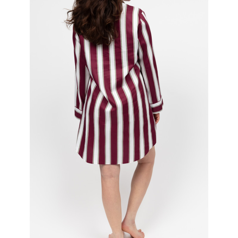 Сорочка нічна Cyberjammies Yasmin 5085 натуральна стильна елегантна комфортна подарункова 4XL Бордово-білий зі смугастим принтом (5051877609600)
