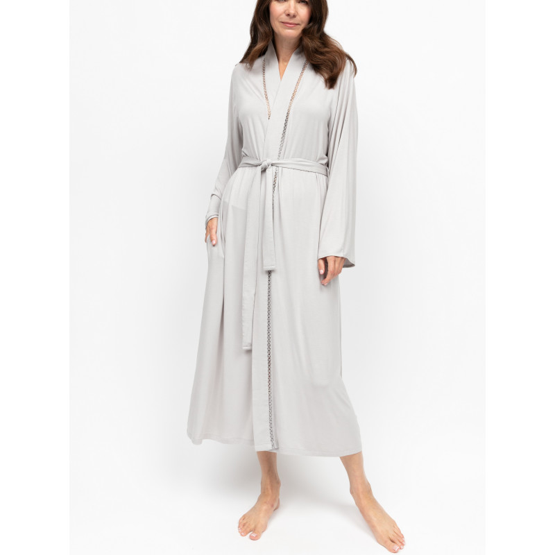 Халат жіночий Nora Rose Willow 2369 довгий трикотажний із модалу 12/M Сірий (5051877660151)